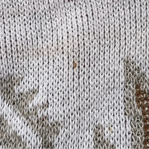 Vintage Southwestern Knit Cream Short Sleeve Collared Sweater Size Medium - Picture 10 of 10